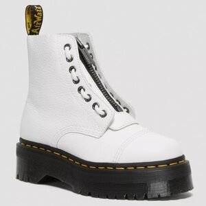 Like NEW - Dr. Martens Sinclair Milled Napa Leather Platform Boots in White